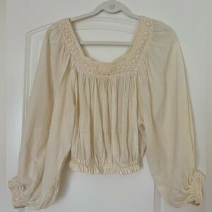 Jen’s Pirate Booty Long-Sleeve Top with Crochet Embroidery